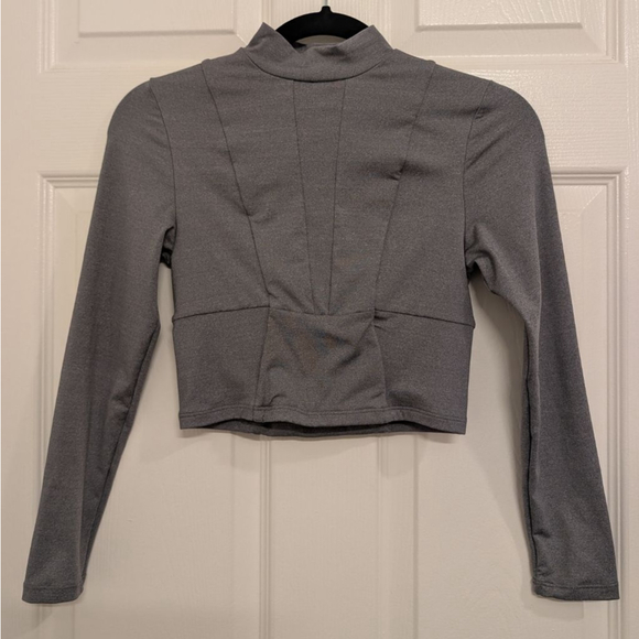 MIKOH Tops - Women's MIKOH Gray Long Sleeve Mock Neck Crop Top XS